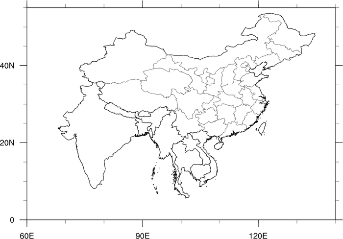 fill in map of asia Ncl Graphics Map Only Plots fill in map of asia