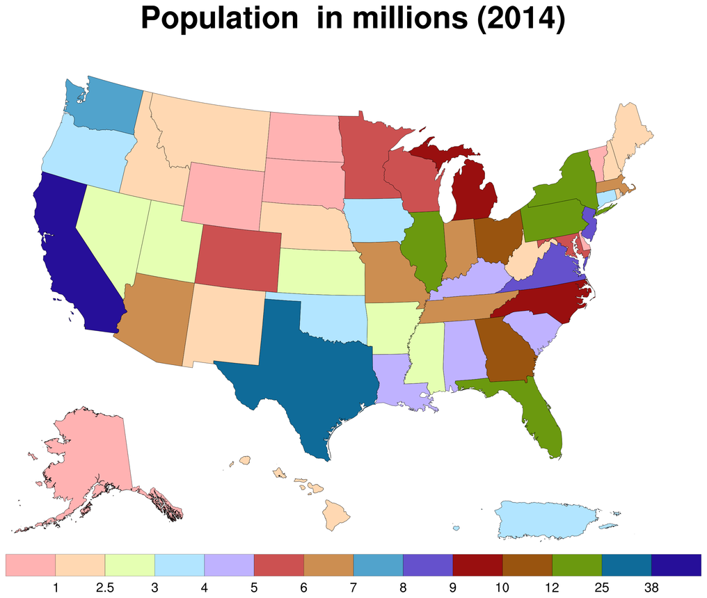 Word USA colored. State coloured