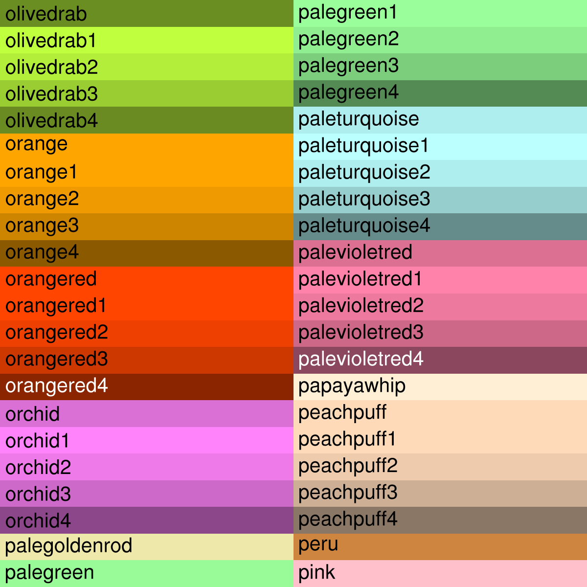 Red Pink Color Names